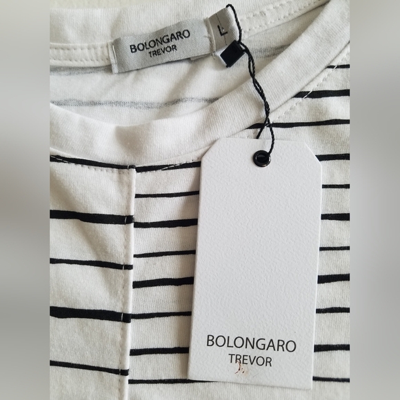 NWT Bolongaro Trevor Black White Stripe Size Large Skull 100% Cotton - Picture 9 of 13